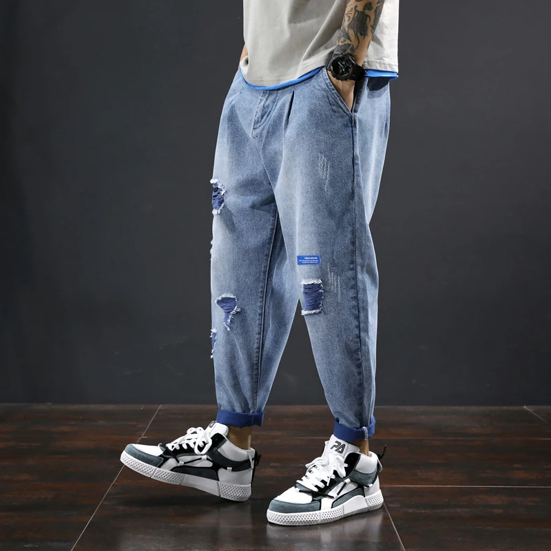 Pantalón vaquero de mezclilla de elástico ajustado de desgastado rasgado  para hombre Negro | Linio Perú - GE582FA0GXY1JLPE