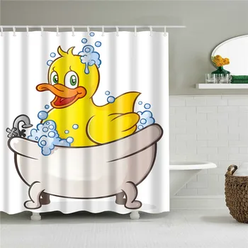 

1PC Waterproof Polyester Fabric Shower Curtain with 12 Hooks Cartoon Bath Curtain Home Decoration Anime Bathroom Curtains