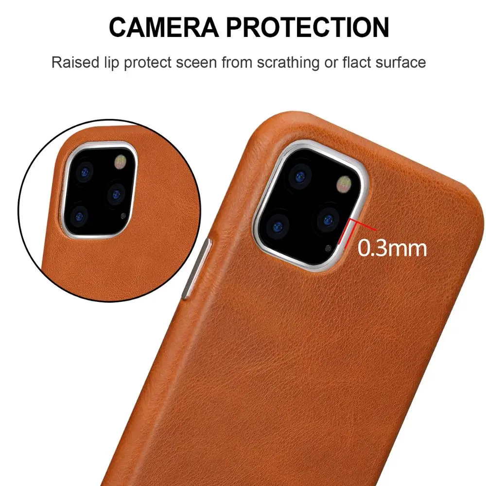Jisoncase iPhone 11 Pro кожаный чехол, ультра тонкий и тонкий мягкий кожаный чехол с защелкой для iPhone 11 Pro 5,8 ”