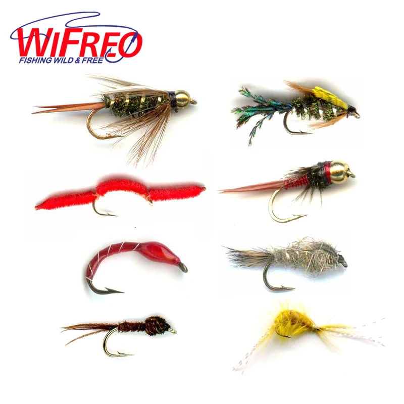 Wifreo 6 шт. для ловли форели нахлыстом мухи Нимфа чирономиды зуммеры червь Скад
