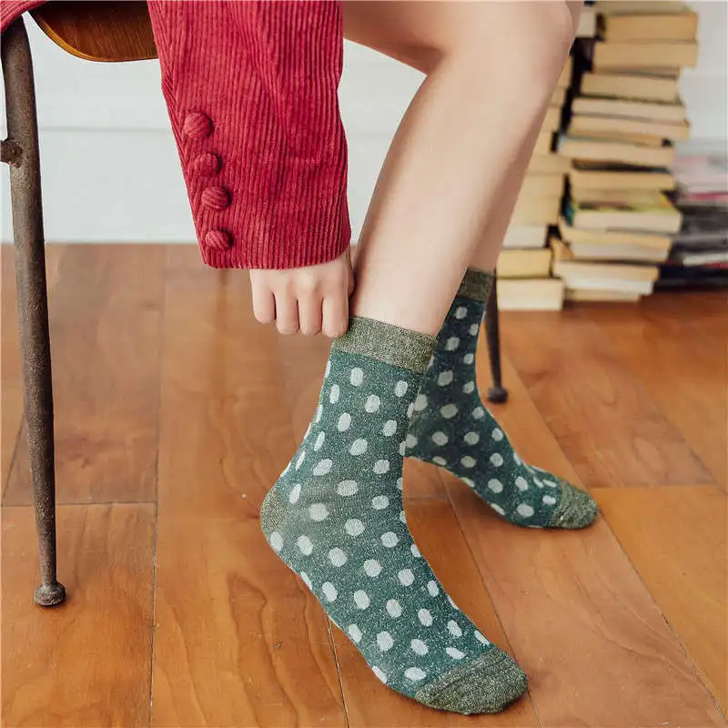 KingDeng Женщины Лодыжки Хлопок Зима Kawaii Печати Носки Harajuku Art 3D Блеск Дизайнер Эстетические Носки Calcetines Мода