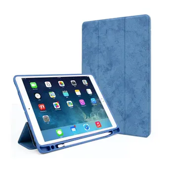 

Smart Tablet Case with Pencil Slot for iPad Pro 9.7 inch A1673 A1674 A1675 Slim Tri-fold PU Leather Back Cover Protecter Case