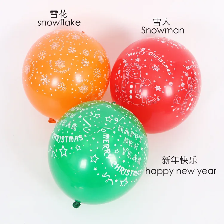 

5pcs / lot Christmas snowman, happy new year and other mixed Christmas decoration LED luminous latex balloon