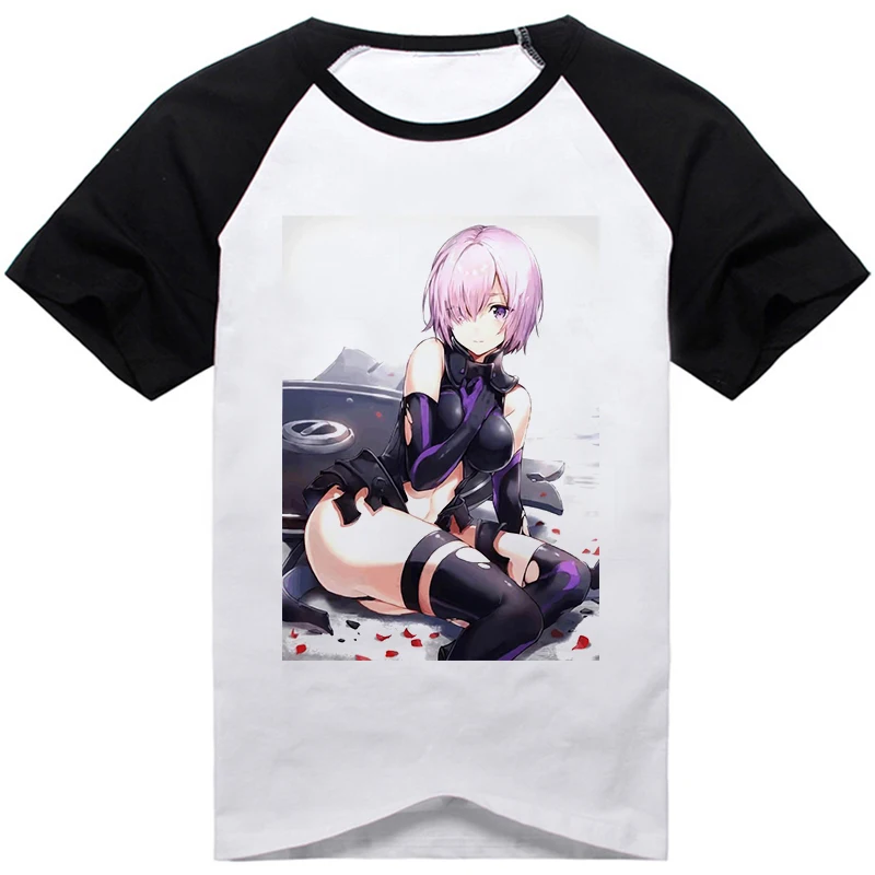 01 Аниме FGO Fate Grand Order футболка Astolfo Saber Mash Kyrielight унисекс Повседневная футболка с коротким рукавом карнавальный костюм футболка с принтом - Цвет: 01