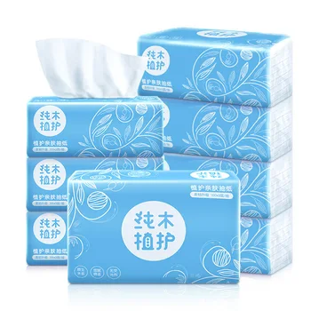 

8 Packs Disposable Facial Tissue Soft 3-Ply Soft Travel Tissues Paper Towels Eco-Friendly for Adult Baby TSH Shop