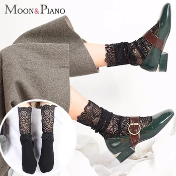 

Women Sexy Retro Lace Floral Mesh Female Girl Anklet Sock Elastic Summer Atumn Lady Transparent Short Socks Fashion Hot Sale