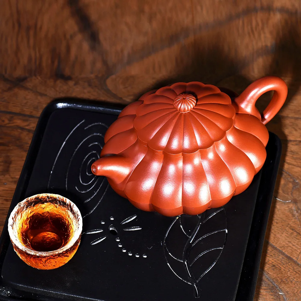 

Yixing Clay Teapot Masters Entirely Handmade Acacia brocade nang hu Raw Ore Zhuni Dahongpao Tea 490cc Large Teapot