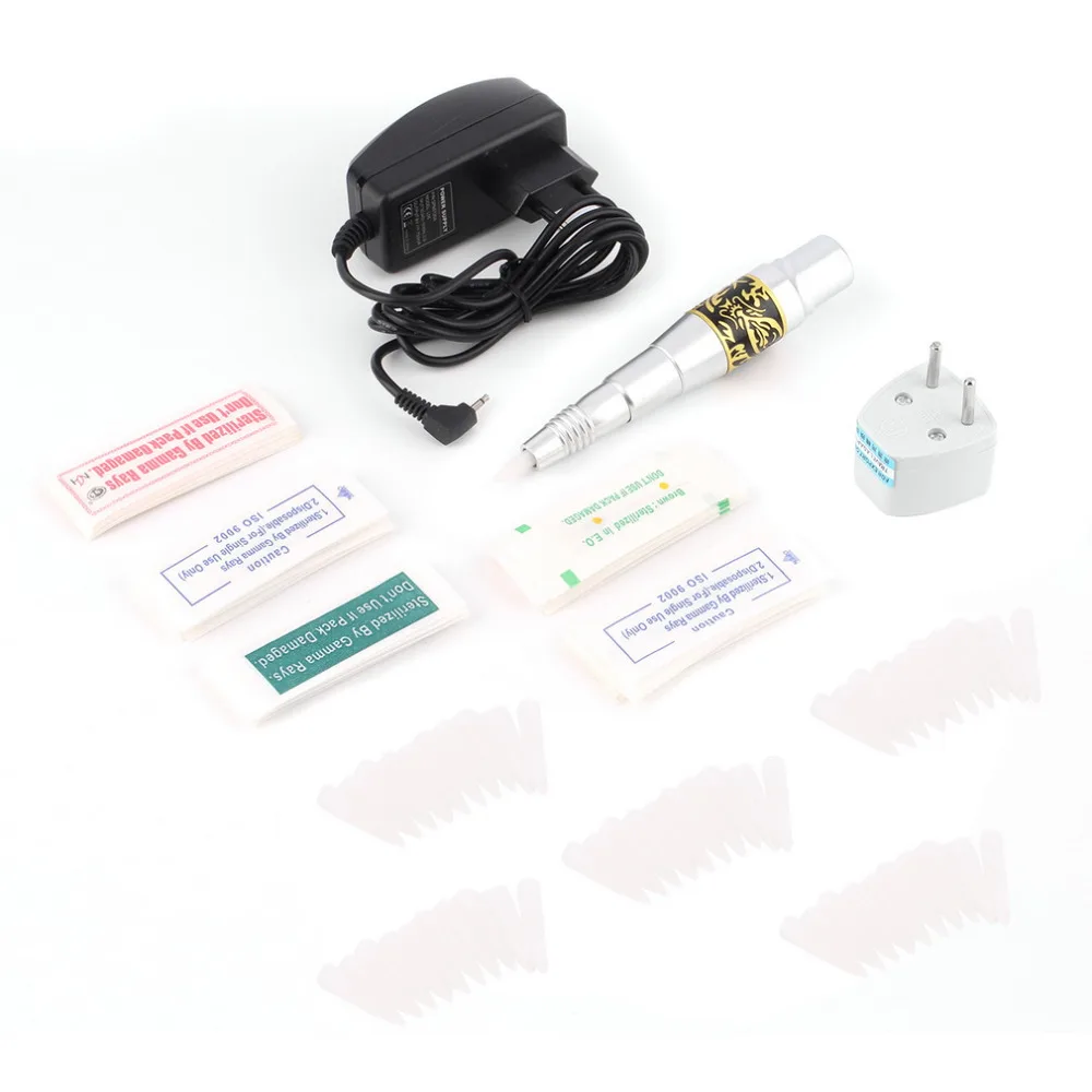 

Permanent Electric Makeup Eyebrow Tattoo Pen Machine Make Up Kit with 50 Needles 50 Tips EU or US Plugs U-Pick Hot Hot