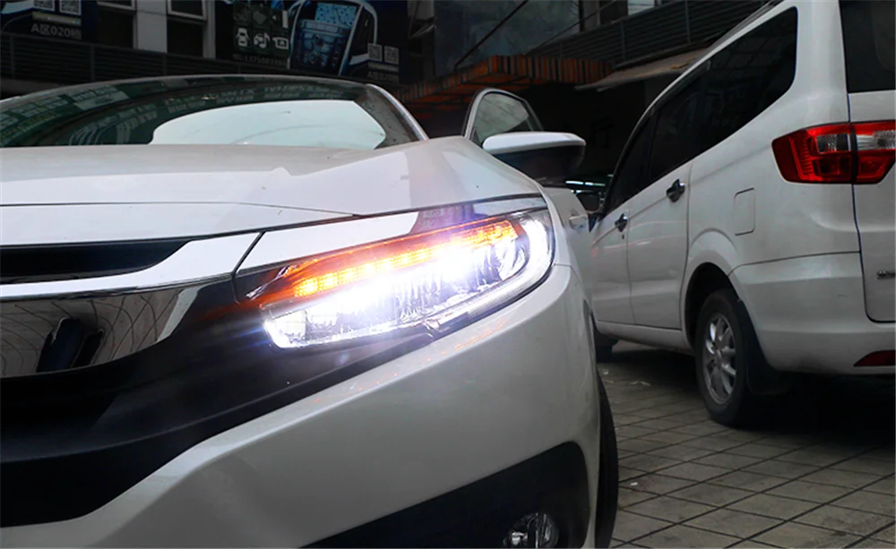 Пара для Honda Civic светодиодный фары Civic HID фары биксеноновые фары Противотуманные фары Дневные ходовые огни динамический поворот