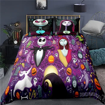 

2/3 Pieces The Nightmare Before Christmas Bedding Set Cartoon Duvet Cover Luxury For Gift Bed Quilt Cover Home Bed Cover Set