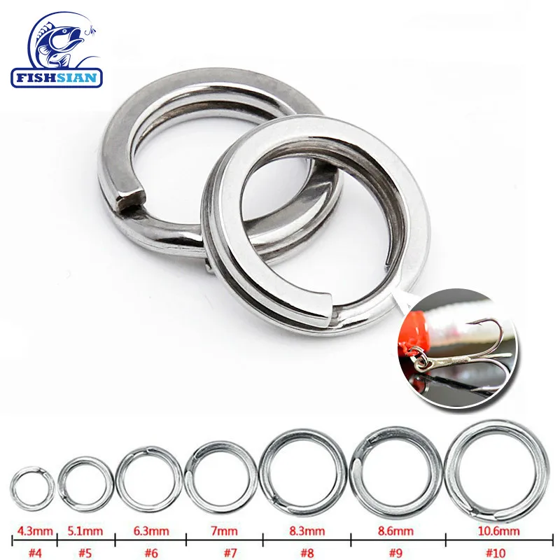 100 шт. рыболовные раздельные кольца жесткая приманка серебряная нержавеющая