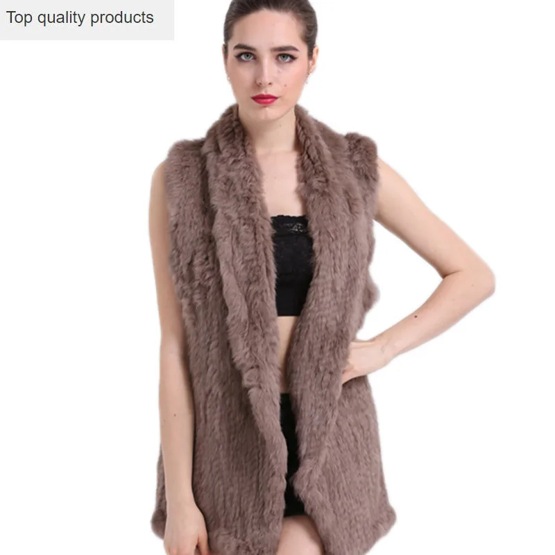 QAZXSW Real Fur Vest Female 2020 New Autumn and Winter Sleeveless Rabbit Jacket Coat Women LH1317 | Женская одежда