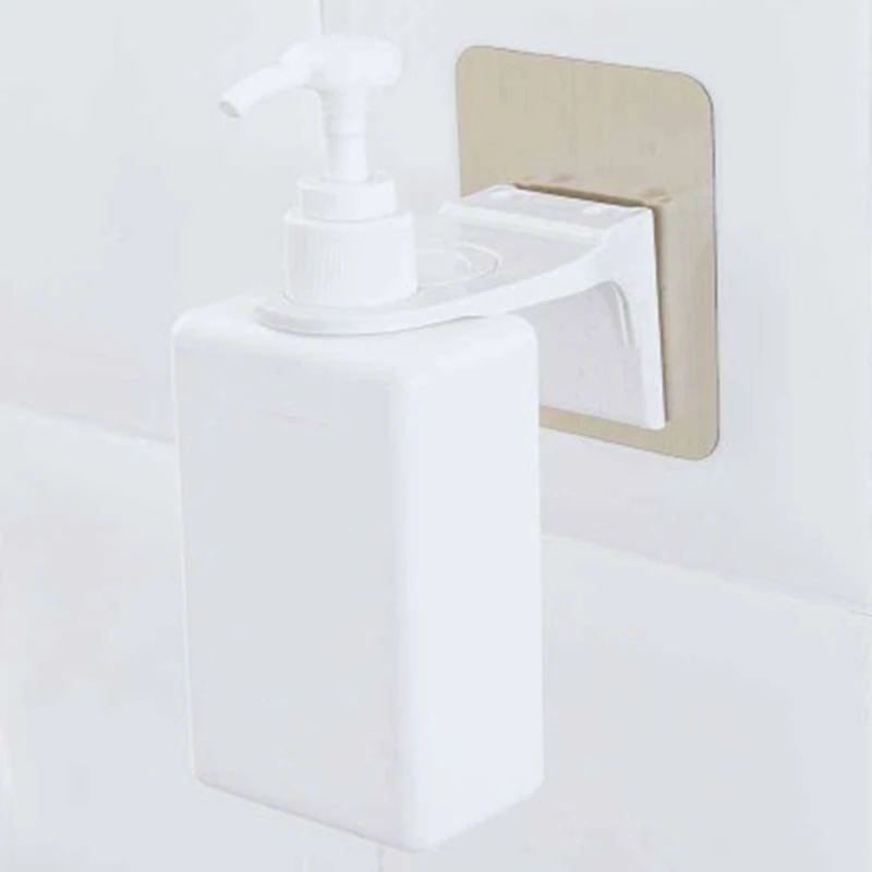 Rustproof Bathroom Wall Mounted Magic Sticky Shampoo Organizer Hook Repeat Use Shower Hand Soap Bottle Hanging Holder