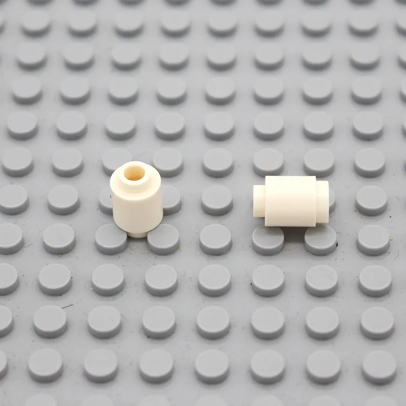 Moc кирпич круглый 1x1 открытый шпилька 3062b цилиндрическая лампа из бисера DIY просветить строительные блоки совместимы со сборками частиц - Цвет: white