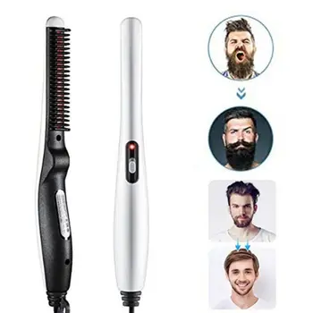 

Unisex Electric Styling Comb Quick Heating Hair Beard Straightener Brush Travel