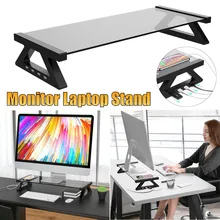 Aluminium Legierung Monitor Stand Raum Bar Dock Schreibtisch Riser mit 4 USB Ports für iMac MacBook Computer Laptop Unten 20 zoll