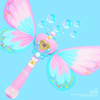 

Electric Magic Wing Automatic Soap Bubble Maker Blowing Blower Machine Light Music Outdoor Girls Toys for Kids Gifts