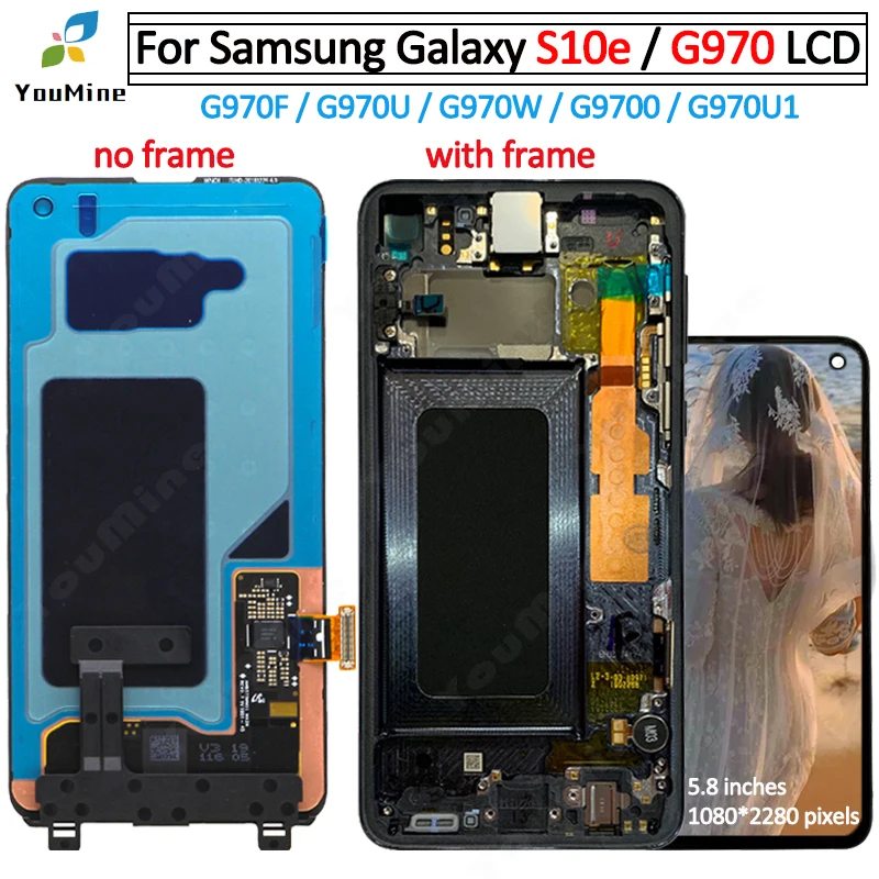 

For Samsung Galaxy S10e LCD G970F/DS G970F G970W SM-G9700 LCD Display with frame Touch Screen Digitizer For SAMSUNG S10e lcd