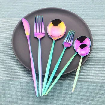 

36Pcs Black Dinnerware Set Wedding Cutlery Set 304 Stainless Steel Dinner Knife Fork Scoops Silverware Wholesale