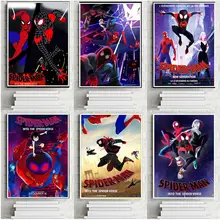 מארוול קומיקס גיבור ספיידרמן פוסטר ספיידרמן לתוך עכביש-פסוק סרט הדפסת פוסטר קיר אמנות לילדים חדר דקור(China)