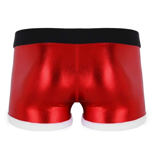 Christmas Mens Gay Underwear Santa Claus Tight Boxer Shorts Faux Leather  Printed Belt Pattern Cosplay Costume Sissy Underwear - Panties & Briefs -  AliExpress