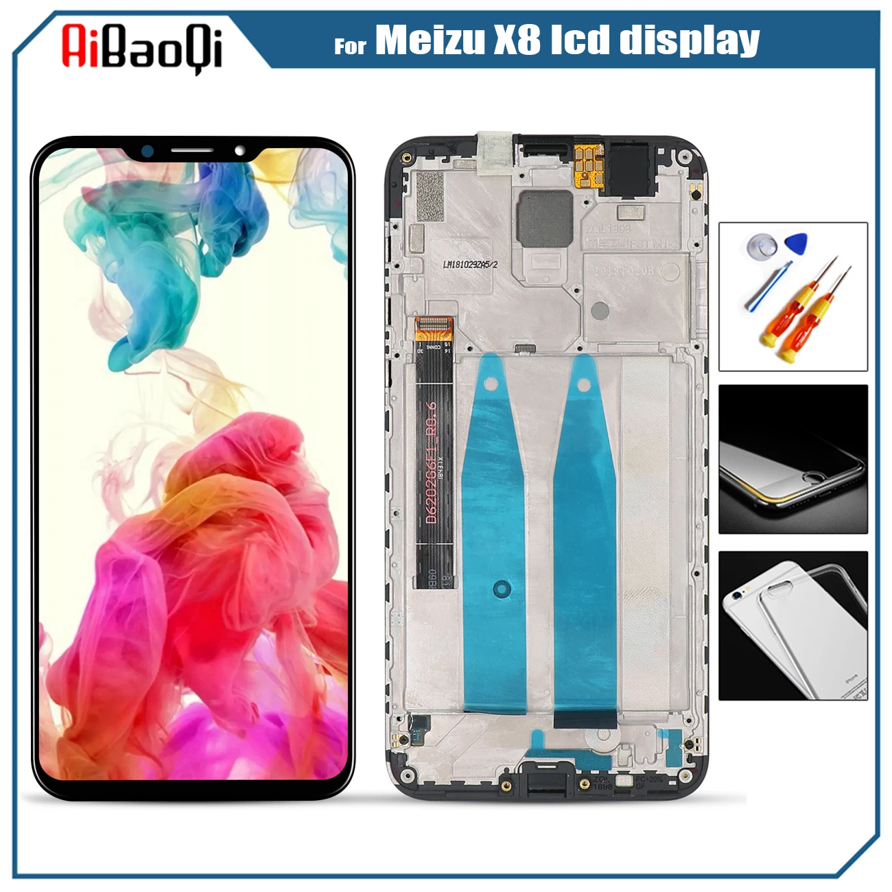 

Original LCD Meizu X8 LCD Display Replacement + Touch Screen Digitizer Meizu X8 Phone LCD Case +Tool X8 LCD screen