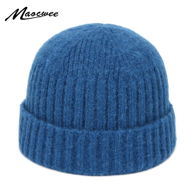 Новинка 2019 Мужская Вязаная Шапка-бини Skullcap. Повседневная короткая шерстяная