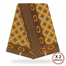 Африканская ткань с восковым принтом, хлопковая ткань для шитья, Анкара, африканская ткань, 12 ярдов, Нигерия, Гана, свадебная одежда, платье 91713