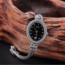 S925 Стерлинговое серебро ювелирные изделия тайское серебро тонкой технологии дамские часы браслет стиль модный браслет для женщин