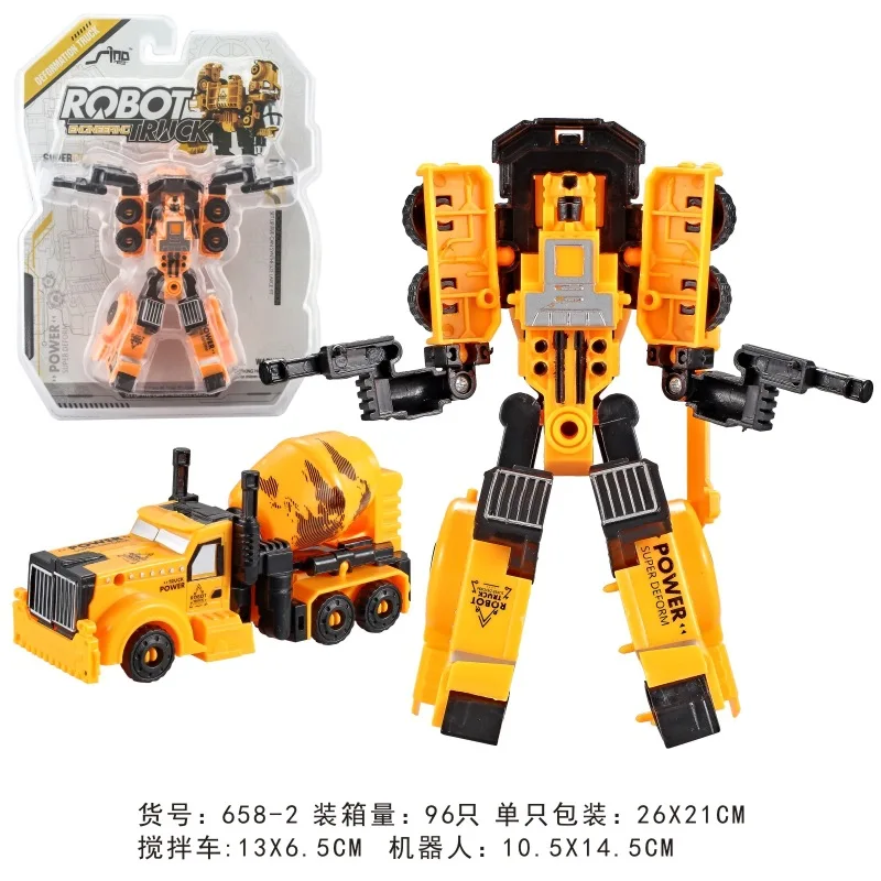 

Educational Toy Robot Transformation Firefighting Military Engineering Dig Stir Crane Push Shovel Tilting Carrier Vehicle-