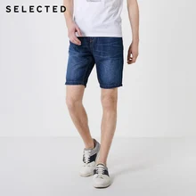 Отборные хлопковые и льняные потертые прямые джинсовые шорты C | 4192S3513【Fan получить новые поступления купоны в описание】