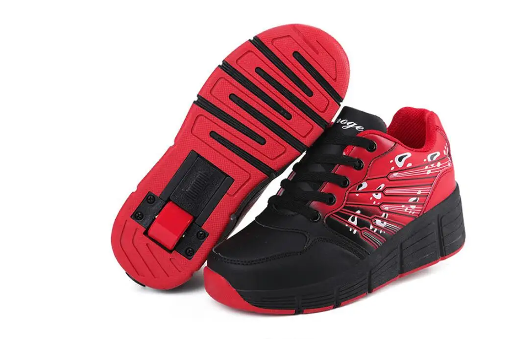 As shown Heelys дешевле новые детские кроссовки с одним колесом для мальчиков и девочек роликовые коньки повседневная обувь с роликами детские спортивные ботинки для девушек - Цвет: As shown
