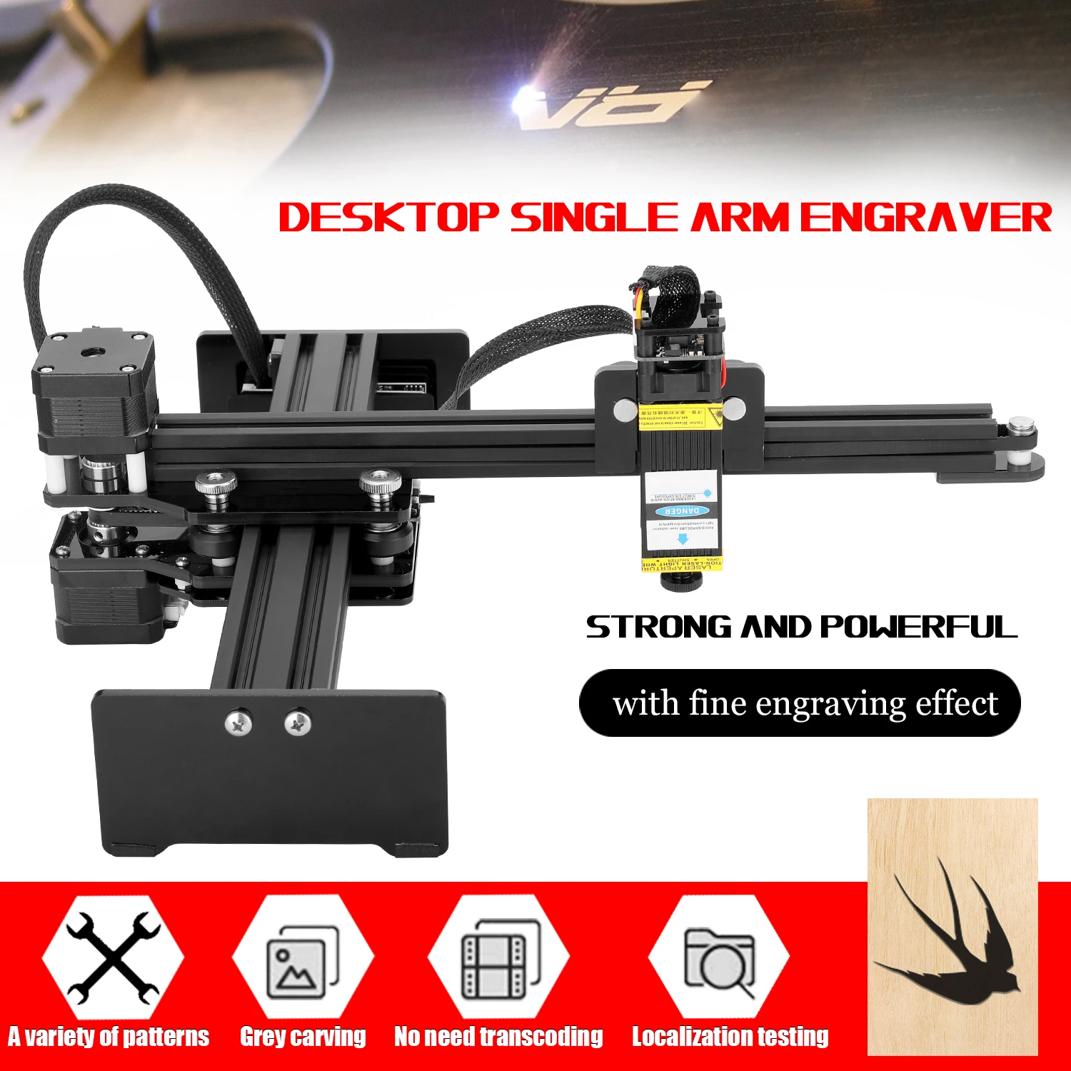 

Desktop Single Arm Engraver Portable DIY Engraving Carving Machine Mini Carver CNC machine tool cnc wood router laser engraver