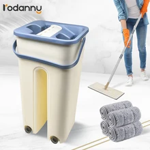 Rodanny-fregona mágica para limpieza, accesorio manos libres, escurrible, con cubo de suelo, herramienta de cocina para el hogar, envío directo