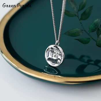 

925 Silver 17MM Coin Necklace Punk Jewelry Silver Hammered Pendants Chocker Boho Kolye Vintage Bijoux Femme Collier Necklace