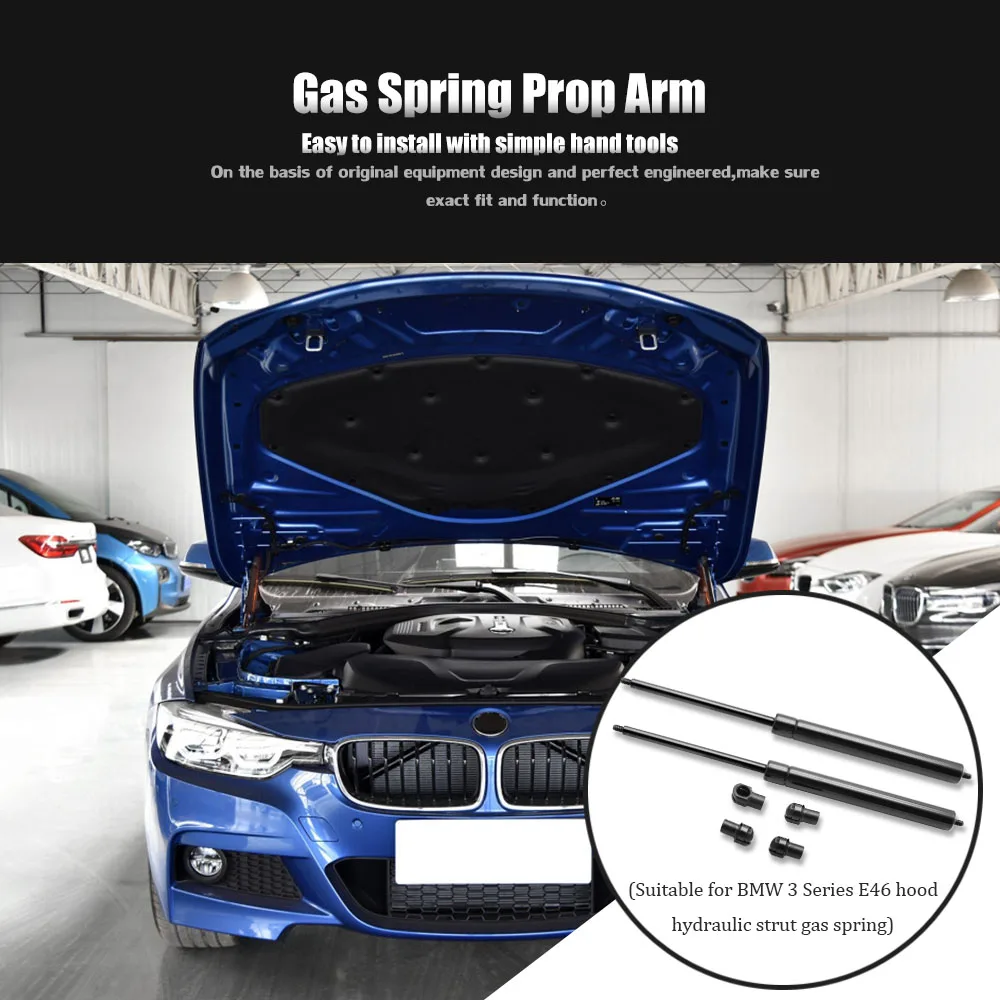 

2x For BMW Car Bonnet Hood Lift Supports Shock Struts E46 323Ci 323i 325i 328i 330Ci Stainless Steel Gas Pillar Car Accessories