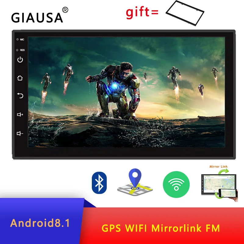 Автомобильный медиаплеер GIAUSA 2 din GPS Android 8 1 7 &quot головное устройство DAB