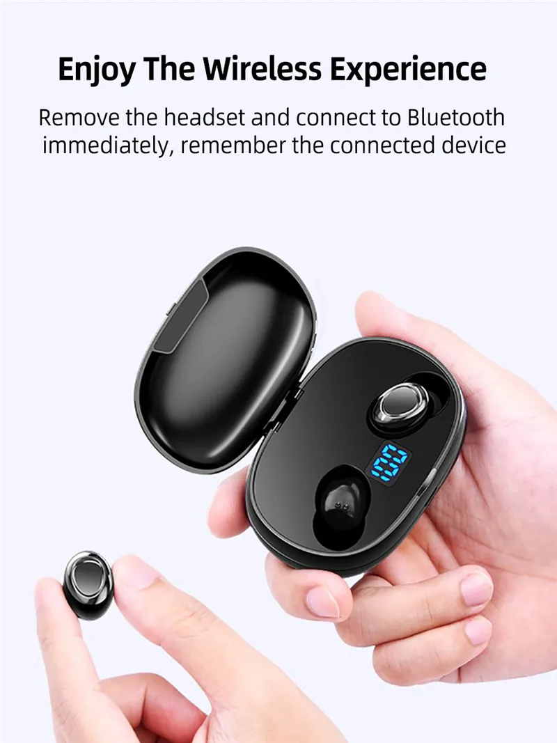 T3S TWS Wireless earphones 9D Stereo Noise Cancelling Bluetooth headphones Waterproof Headset With 2000mAh Power Bank For xiaomi
