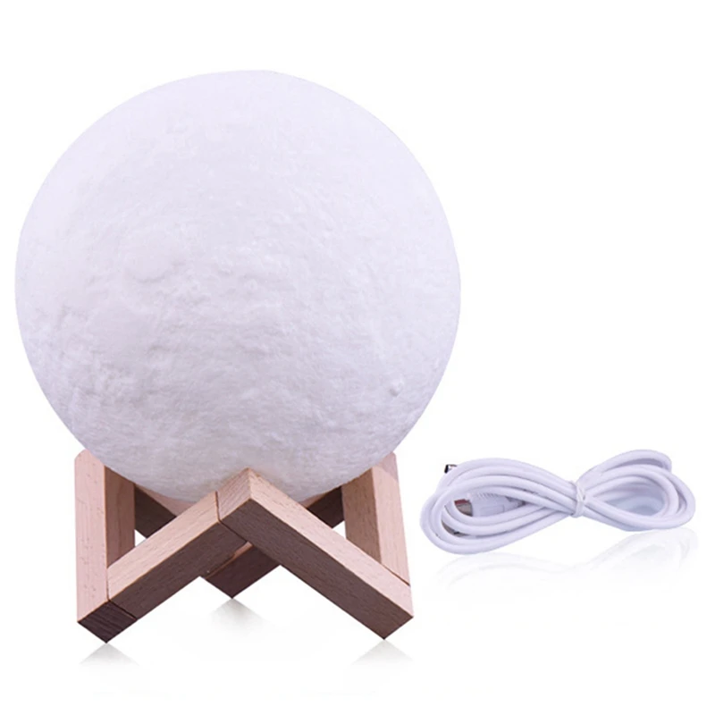 Creative Valentine's Day Birthday Gifts New 3D Print Moon Lamp 16 Colors Change LED Moon Night Light Home Decor Creative Gift