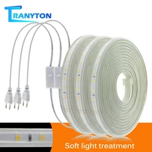 Мягкий гибкий светодиодный светильник s 220V EU источник питания, ленточный светильник, водонепроницаемый декоративный светильник, наружные Ландшафтные светильники 1 м-10 м