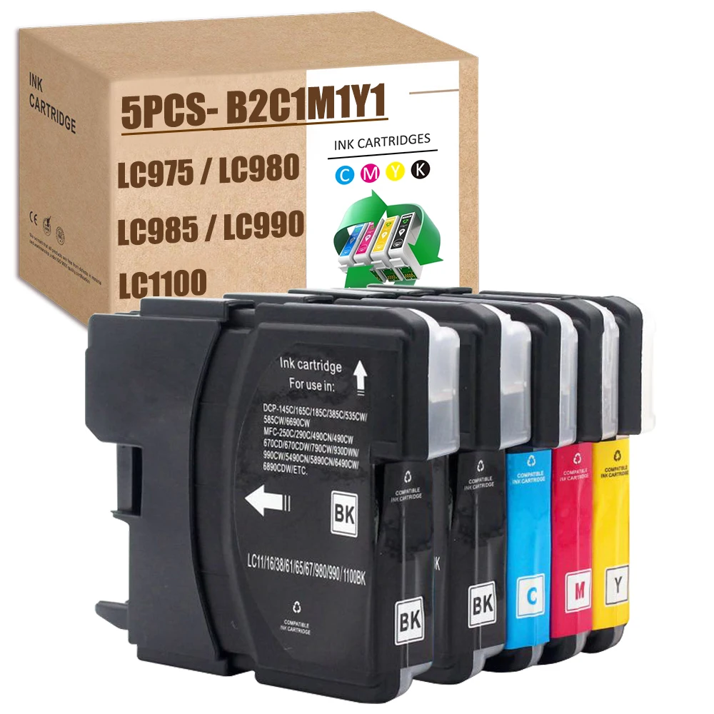 Lc980 Lc1100 Lc1100Bk Lc1100C Lc1100M Lc1100Y Per Brother Dcp-J140W/145C/165C/185C/195C/365Cn/375Cw Mfc-295C 5895Cw