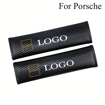 

Embroidery Car Safety Belt Cover Seat Belt Pad Carbon Fiber Seatbelt Shoulder Protective Strap Pad car logo for Porsche 2020 new