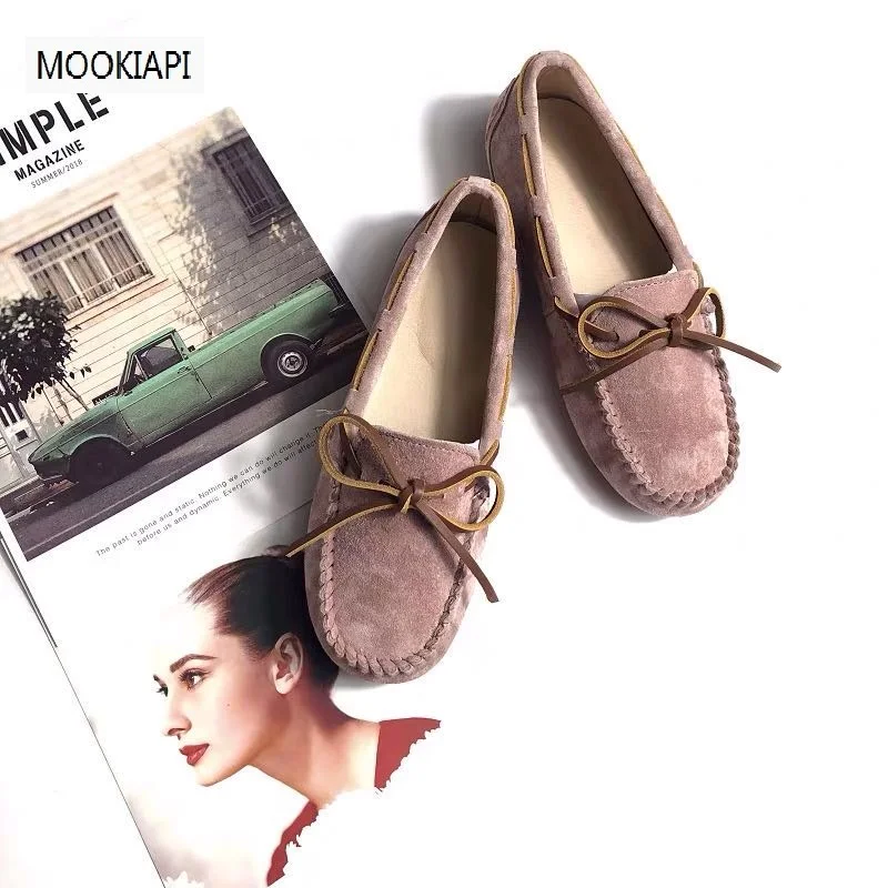 OOKIAPI/Новое поступление повседневная женская обувь женские лоферы из натуральной