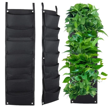 

7 Pocket Wall Mount Hanging Planting Bags Home Supplies Multi Pockets DIY Grow Bag Planter Vertical Growing Vegetable Garden Bag