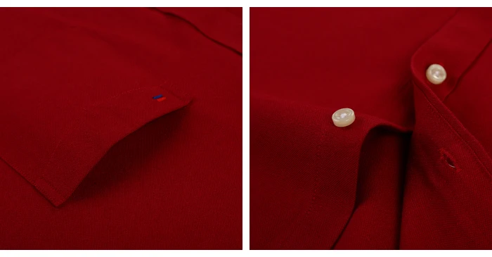 Мужская однотонная оксфордская рубашка с длинным рукавом, с левым нагрудным карманом, Высококачественная Мужская Повседневная рубашка на пуговицах