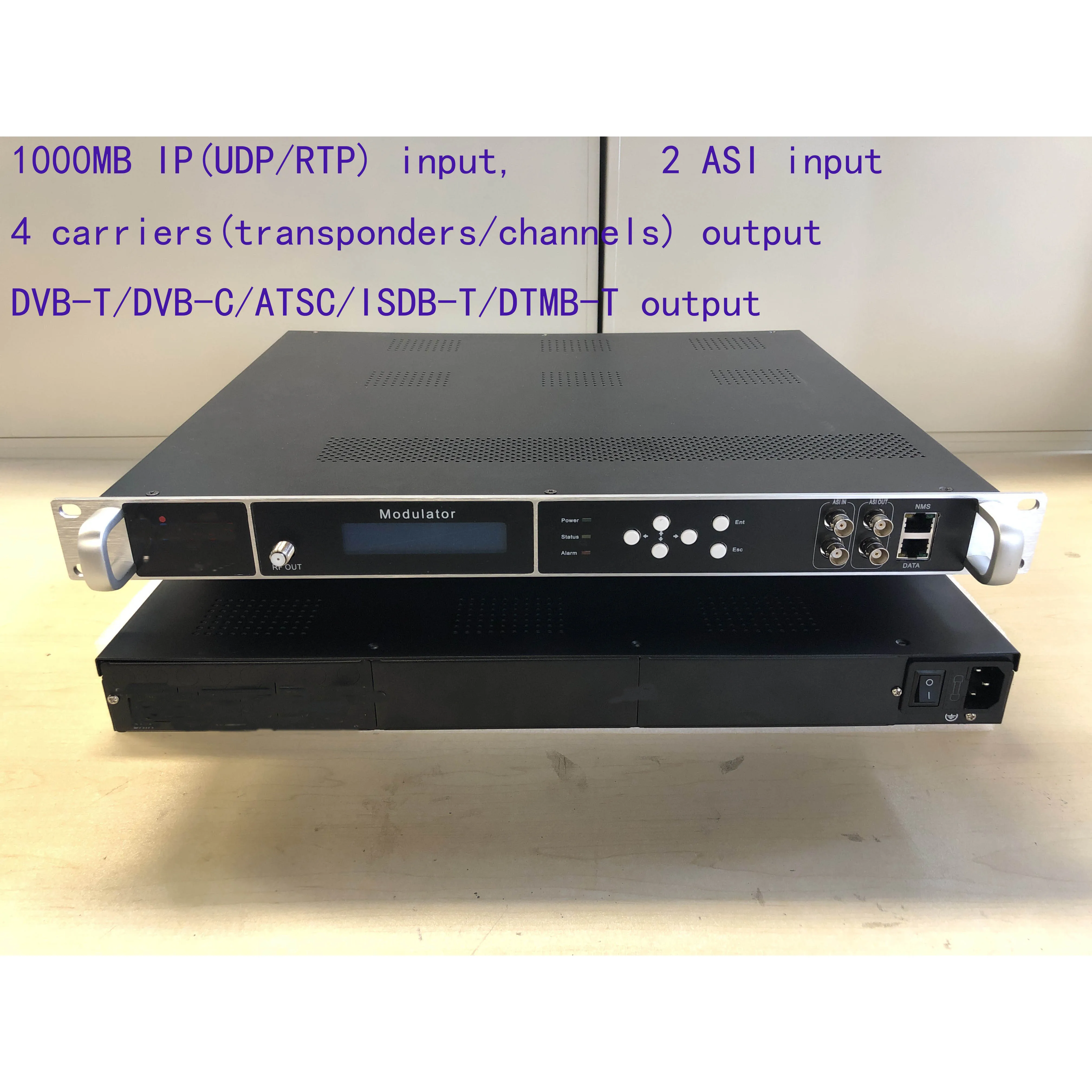 Модулятор QAM с 1000 МБ IP на DVB T/C 4 перевозчика цифрового модулятора giga цифровой