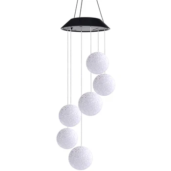 

Wind Chimes Outdoor,Solar Color Changing Led Light Lamp Six Balls Mobile Romantic Wind-Bell For Home, Party, Festival Decor, Nig