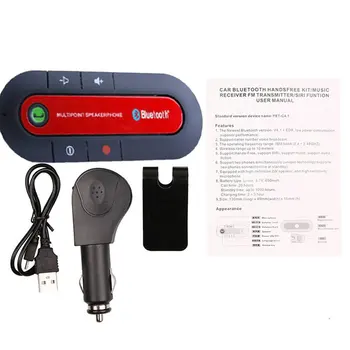 

New Bluetooth Handsfree Car Kit Wireless Bluetooth Speaker Phone MP3 Music Player Sun Visor Clip Speakerphone with Car Charger