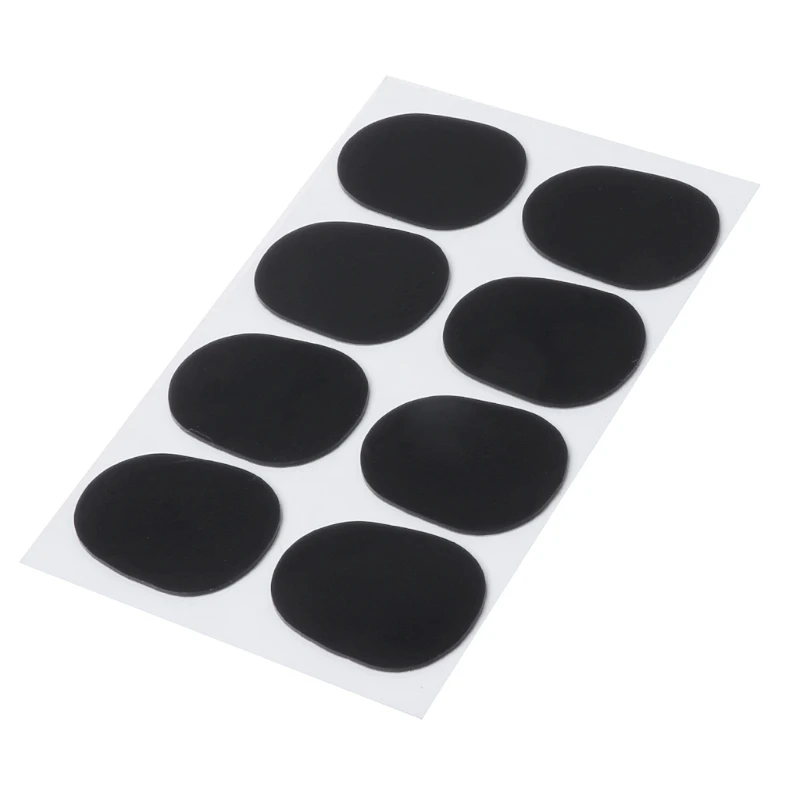white 0.5mm Small Oval 8Pcs Mouthpiece Patch Cushion Rubber Sax Mouthpiece Pad Cushion for Soprano Alto Tenor Saxophone Clarinet 
