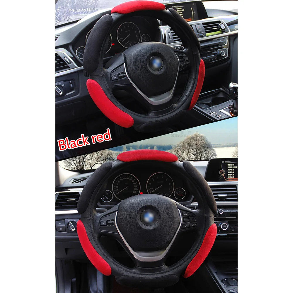 Нескользящий чехол на руль с 3D дизайном/Флокирование clothcar Оплетка на руль диаметром 38 см для 95% автомобиля